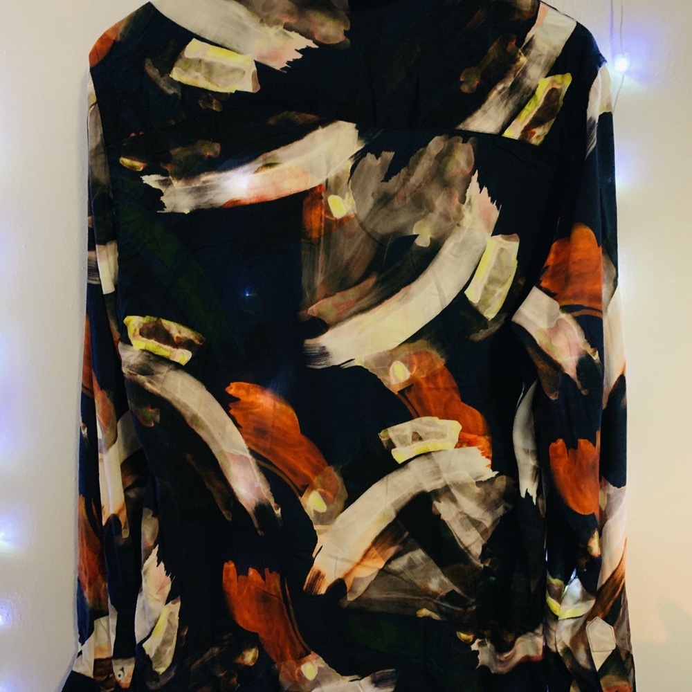 Zara Men's Viscose Long Sleeve Shirt with Abstract